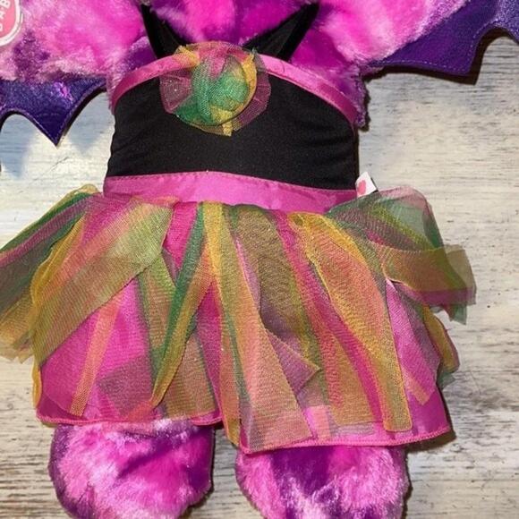 EUC Build a Bear Midnight Shimmer Purple Halloween Vampire Bat Plush w/ Outfit - Picture 3 of 7